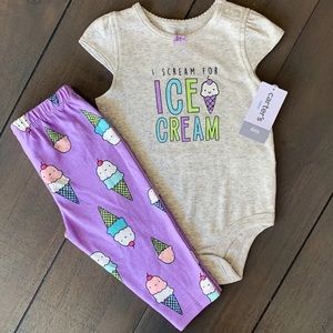 6M Purple Ice Cream 2 Piece Outfit Set